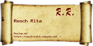 Resch Rita névjegykártya